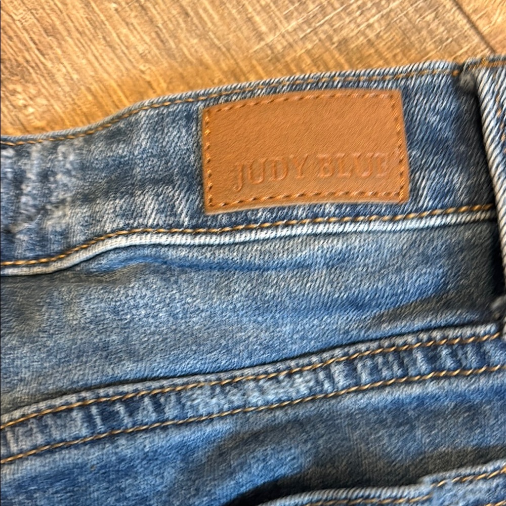 Judy Blue Distressed Blue Jean Shorts - Picture 5 of 8